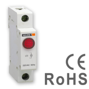 LED indikaator, punane, 230VAC, 1..16mm², 1M, TS35