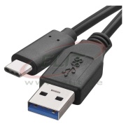 Ühenduskaabel 1m, SuperSpeed+ USB Type-A 3.0 - USB Type-C 3.1, kiirus 10Gbit/s, must, Emos