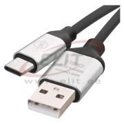 Ühenduskaabel 1m, HighSpeed USB Type-A 2.0 - USB Type-C 2.0, kiirus 480Mbit/s, must, Emos
