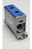 Hargnemisklemm Al/Cu TBA, 1P (2holes) 35-95mm² 220/245A 1000VAC/1500VDC, 35mm DIN-rail, panel mount, blue