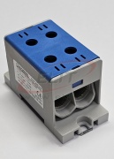 Hargnemisklemm Al/Cu TBA, 1P (4holes) 35-95mm² 440/490A 1000VAC/1500VDC, 35mm DIN-rail, panel mount, blue