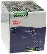 Toiteplokk TDR, input 3∅ 340..550VAC/ 480..780VDC, output 960W 40A 24..28VDC, LED, DC OK relay 1A 30VDC, W110mm, TS35, UL/TÜV/CE