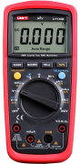 Multimeeter, 10A 600VAC/DC 40MΩ 99.99mF 10MHz, LCD (4000) 58x36mm, auto/käsi/tegelik RMS, NCV-kontaktivaba AC-pinge tuvastamine/ahela tuvastamise helisignaal, töötsükkel 0.1%..99.9%, diood ~3V, 2x 1.5V patareid (R6), testjuhtmed, UNT-T