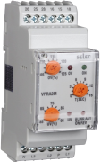 Pingekontrollirelee VPRA2M, 1Ø-2W/3Ø-4W, over/under voltage, phase asymmetry/ failure/ sequence, neutral loss, range 127..288VAC, delay 15s, 2CO (DPDT) 5A 250VAC/28VDC, sv 127..288VAC, TS35