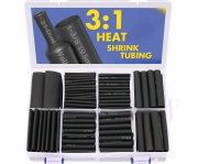 Termokahanev toru H-2(Z) Kit, 30x1.6/0.8, 25x2.4/1.2 L35mm, 20x3.2/1.6 L35mm, 20x4.8/2.4 L35mm, 16x6.4/3.2 L75mm, 8x9.5/4.8 L75mm, 8x12.7/6.4 L100mm, ristseotud polüolefiin -55..125°C/ +100°C, leegiaeglustav, väga painduv, must