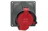 Panel-Mount Flange Socket w. Prisinter Hypra, 3P+N+E 63A 415VAC, plastic, IP44