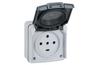 PP Pistikupesa Plexo, 3P+N+E 20A 250VAC, komp. läbiviigud, IP55 IK08, hall