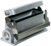 Base HDC 24B SDLU 1M25G, size 8, end-locking clamp, lower side, cover, -40..125°C, diecast aluminium, M25, IP65