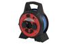 Pikendusjuhe trumlil 20m P08620W, pistikupesa 3x 2P+E Schuko 13A 230VAC (max 1100W/3000W), 2x USB type-A 5VDC max 2,1A , 3W LED-kohtvalgusti , UV-vastupidav, õli- ja kulumiskindelkaabel AT-N05V3V3-F 3G 1,5mm2, töötemp. -35°C..+60°C, IP44, must-punane