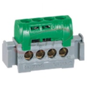 PE-Terminal Block, 4x 1.5..16mm², 80A 400V, touch-proof, Legrand, green