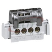 L-Terminal Block, 4x 1.5..16mm², 80A 400V, touch-proof, black