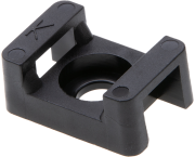 Saddle Tie Mount TM-2S6, L14.9xW9.5 ø3.7, max tie 4.8mm, -40..85°C, Polyamide 6.6, UL94 V2, UV resistant, 100pcs/pck, black