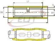 Butt Connector Ver 5.5 g, insulated, 4..6mm² 600V, L26mm, -25..75°C, PVC, copper, 100pcs/pck, yellow