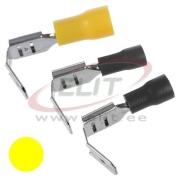 Piggy-back Connector Con dh 6.3 r, insulated, 4..6mm² 300V, tab 0.8x6.4mm| 648, -25..75°C, PVC, brass, 100pcs/pck, yellow