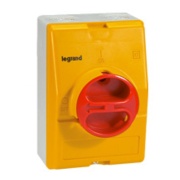 Enclosed Safety Switch, 25A 3x690VAC, padlockable, IP65-IK07, Legrand, red^yellow^grey