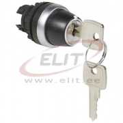 Selector Switch Osmoz, head| key (455) handle ^1-0·-2 (-45°-0-45°), ø22.5mm, IP66/69K IK05, black