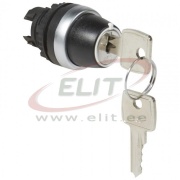 Selector Switch Osmoz, head| key (455) handle, 1-0·-2 (-45°-0-45°), ø22.5mm, IP66/69K IK05, Legrand, black