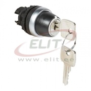 Selector Switch Osmoz, head| key (455) handle, 1·-0·-2· (-45°-0-45°), ø22.5mm, IP66/69K IK05, Legrand, black