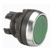 Push-button Osmoz, head| ill., ø22.5mm, metal bezel, IP66/69K IK05, Legrand, green