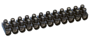 Terminal Strip NylBloc, 12x 6mm² (Ø3.5mm) 41A 250V, flame retardant polypropylene -25..100°C, black