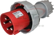 Industrial Plug, 3P+N+E 63A 415VAC, IP67, MaxPro, red