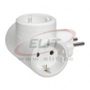 Multi-Socket Plug, 3x 2P+E Schuko 16A 250V, sleeve, Legrand, white