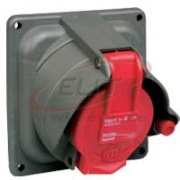 Panel Mount Socket w. Prisinter Hypra, 3P+N+E 16A 415VAC, plastic, IP44