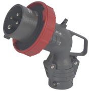 Plug Hypra, 3P+N+E 32A 415VAC, angled, plastic, IP66/67