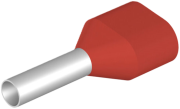 Twin Wire-End Ferrule w. Collar Ct 015008 wc, 2x1.5x8mm, 100pcs/pck, red