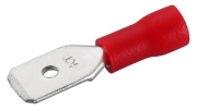 Tab Con mh 4.8 r, insulated, 0.5..1.5mm² 300V, 0.8x4.8mm| 488, -25..75°C, PVC, brass, 100pcs/pck, red