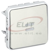 Switch Plexo, mech.| 2way ^illum. 230VAC, 10A 250VAC, spring clamp, IP55 IK07, white