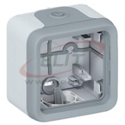 SM Box Plexo, 1gang, incl. removable membrane glands, IP55 IK07, grey