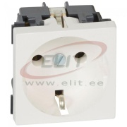 Socket Mosaic, mech.| 2P+E, 16A 250VAC, 2M, white