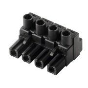 PCB Plug-In Connector BLZ 7.62HP/04/180 SN BK BX, female plug, 7.62mm, 4P, 180°, clamping yoke, 4mm², black