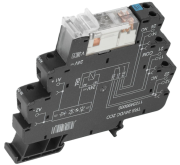 Relay Coupler TRS, 2CO 8A 250V, cv 24VDC, LED, free-wheel diode, W12.8mm