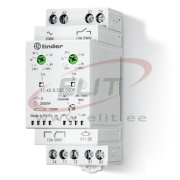 Twilight Switch 11.42., 2-ch., 4modes: 1..80lx/ 20..1000lx/ continuous light/ light off, 400..2000W 1CO, 1NO 12A 250VAC, on/off delay 15/30s, cv 230VAC/DC, W35mm, TS35