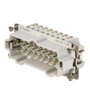 Insert HDC HE 16 MS, male, size 6, 16P 16A 500V, screw