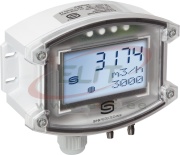 Volumetric Flow Meter PremasReg 7161-UW LCD, volume flow ^diff. pressure ^filter monitoring ^fill level, range 10..100% adj., output 0..10V 1CO, clean air media -20..50°C, K 1..3000, LCD+BL, 3-wire, 24VAC/DC, IP65