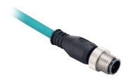 EtherNet Cable 1585, M12 plug », 4 conductors, 100BASE-TX, 100Mbit/s, Robotic TPE, Flex Rated, 5m, teal