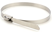 Stainless Steel Cable Tie, ball-lock 360/4.6, AISI 304, -80..538°C, 90kg, DNV-GL, UL, RoHS, CE, 100pcs/pck