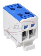 Tapping Terminal Block Al/Cu UK35/2N, 1P (4holes) 2.5-35mm² 240/270A 1000VAC/ 1500VDC, Hex4 3Nm 2.5..16mm²/ 6Nm 25..35mm², TS35, blue