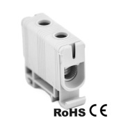 Universal Terminal Block Al/Cu UK50/1A, 1P (2holes) 2.5-50mm² 145/160A 1000VAC/ 1500VDC, Hex5 4Nm 2.5..4mm²/ 12Nm 6..50mm², TS35, MaxPro, grey