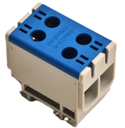 Tapping Terminal Block Al/Cu UK50/2N, 1P (4holes) 2.5-50mm² 290/320A 1000VAC/ 1500VDC, Hex5 4Nm 2.5..4mm² ^12Nm 6..50mm², TS35, blue