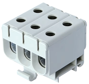 Universal Terminal Block Al/Cu UK50/3x1A, 3P (2holes) 2.5-50mm² 145/160A 145/160A 1000VAC/ 1500VDC, Hex5 4Nm 2.5..4mm²/ 12Nm 6..50mm², TS35, MaxPro, grey