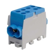 Main Terminal Block Al/Cu HLAK 35-1/2 M2, 2x 35/25mm²/ 2x 25/16mm², 160/125A 1000VAC/DC, 3.5/2.5Nm, TS35, blue