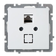 Socket Touran, mech.| RJ45 cat.5e, flush mount, white