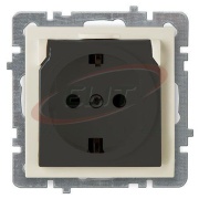 Socket Touran, mech.| 2P+E Schuko, cover, 16A 250VAC, flush mount, beige