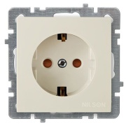 Socket Touran, mech.| 2P+E Schuko shuttered, 16A 250VAC, flush mount, beige