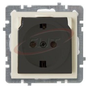 Socket Touran, mech.| 2P+E Schuko shuttered, cover, 16A 250VAC, flush mount, beige