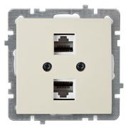 Socket Touran, mech.| 2x RJ45 cat.5e, flush mount, beige